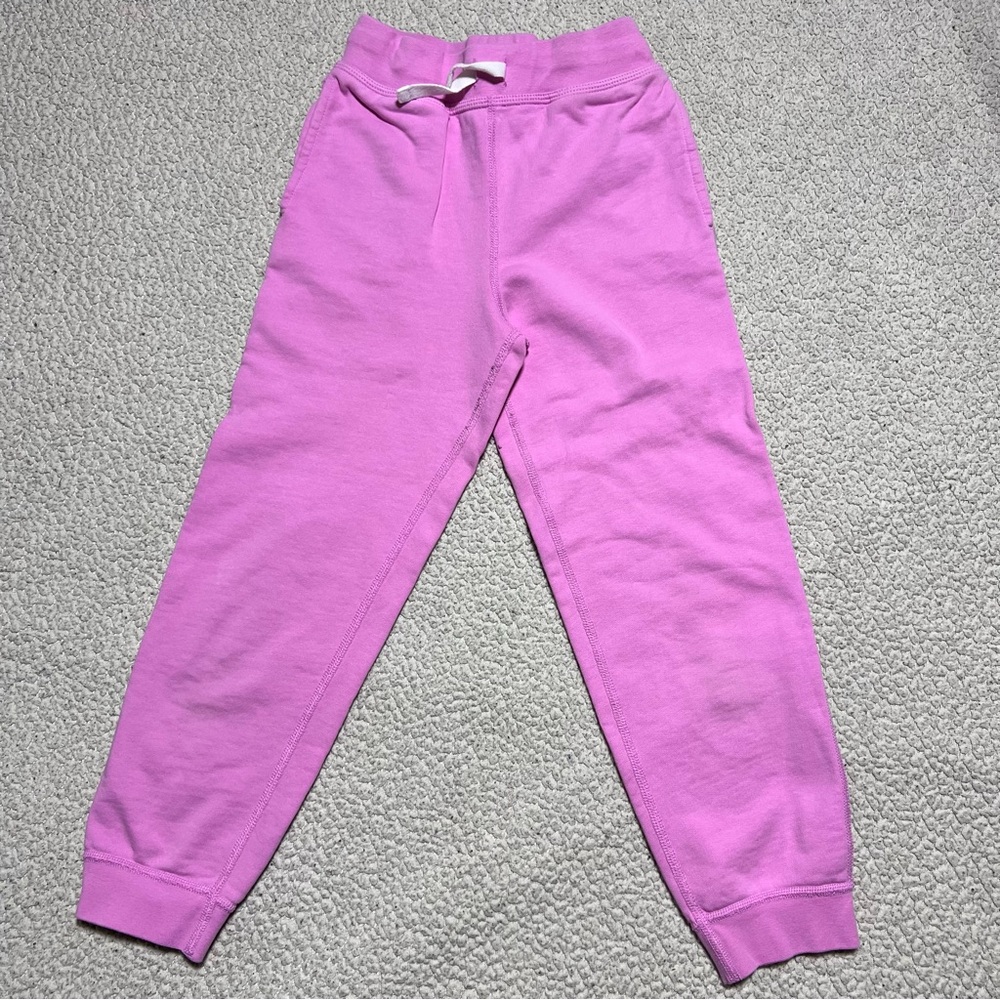 Hanna Andersson Girls Pink Sweatpants Joggers Drawstring Waistband Size 8